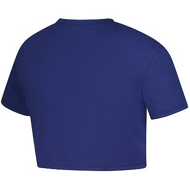 Girls Youth ZooZatz Navy Notre Dame Fighting Irish Laurels Tri-Blend Cropped T-shirt