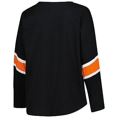 Women's Fanatics Black Cincinnati Bengals Plus Size Redzone 3/4-Sleeve Scoop Neck T-Shirt