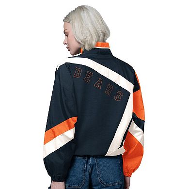 Women's Starter Navy/Orange Chicago Bears Vintage 1st Quarter Full-Zip Windbreaker