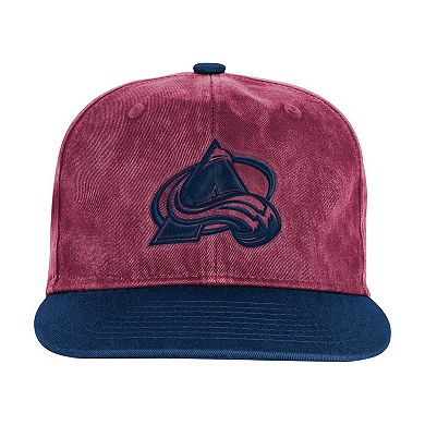 Youth Outerstuff Burgundy/Navy Colorado Avalanche True Retro Deadstock Adjustable Hat