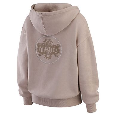 Women's WEAR by Erin Andrews Tan Washington Mystics Washed Pullover Crewdie