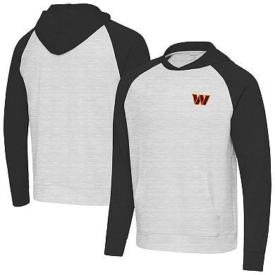 Men's Antigua Heather Gray/Black Washington Commanders Urgent Pullover Hoodie
