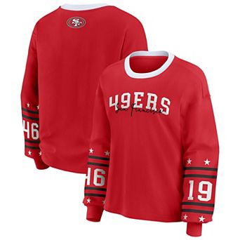 Women's WEAR by Erin Andrews Scarlet San Francisco 49ers Plus Size Sport Long-Sleeve T-Shirt