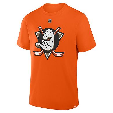 Men's Fanatics Chris Kreider Orange Anaheim Ducks Authentic Stack Name & Number T-Shirt