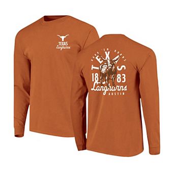 Men's Texas Orange Texas Longhorns Comfort Colors Mascot Overlay Long Sleeve T-Shirt