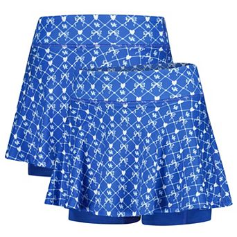 Girls Youth ZooZatz Royal Kentucky Wildcats All-Over Print Bow Team Logo Skort