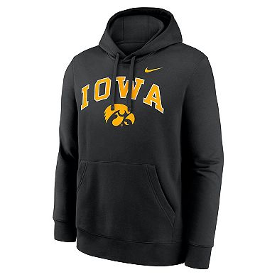 Men's Nike Black Iowa Hawkeyes Club Fleece Arch Pullover Hoodie