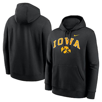 Men's Nike Black Iowa Hawkeyes Club Fleece Arch Pullover Hoodie
