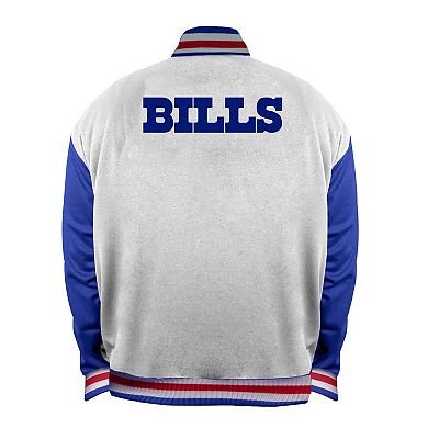 Women's Mitchell & Ness White Buffalo Bills Throwback Plus Size Full-Snap Satin Jacket