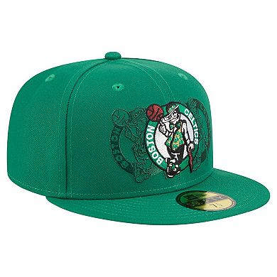 Men's New Era Kelly Green Boston Celtics Tri-Hit 59Fifty Fitted Hat