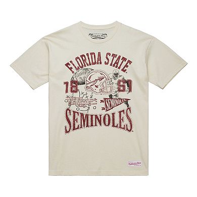 Men's Mitchell & Ness Cream Florida State Seminoles Heritage Scholar T-Shirt