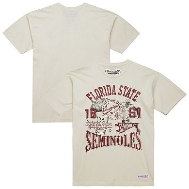 Men's Mitchell & Ness Cream Florida State Seminoles Heritage Scholar T-Shirt