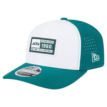 Men's New Era White/Green New York Jets Established Patch 9SEVENTY Adjustable Hat