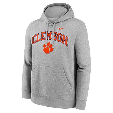 Men's Nike Gray Clemson Tigers Club Fleece Arch Pullover Hoodie