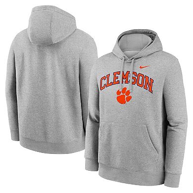 Men's Nike Gray Clemson Tigers Club Fleece Arch Pullover Hoodie