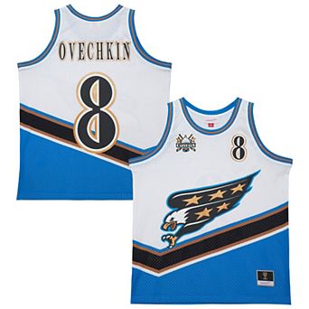 Unisex Mitchell & Ness Alexander Ovechkin White Washington Capitals Maxxed Out Fashion Basketball Jersey