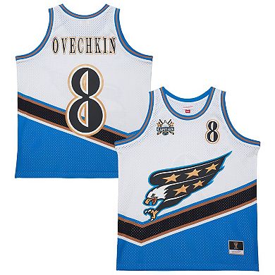 Unisex Mitchell & Ness Alexander Ovechkin White Washington Capitals Maxxed Out Fashion Basketball Jersey