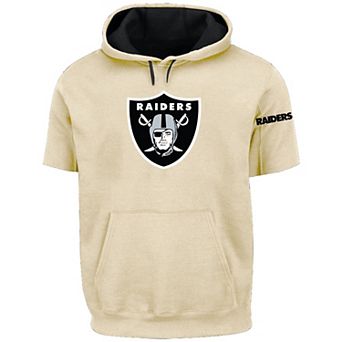 Men's Profile Oatmeal Las Vegas Raiders Big & Tall Chest Print and Logo Short Sleeve Pullover Hoodie