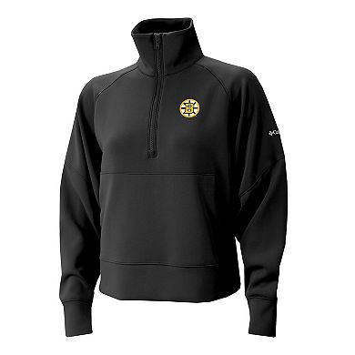 Women's Columbia Black Boston Bruins Wickhams Hills Raglan Omni-Wick Half-Zip Pullover