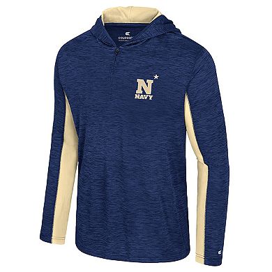 Men's Colosseum Navy Navy Midshipmen Always Sunny Quarter-Zip Hoodie