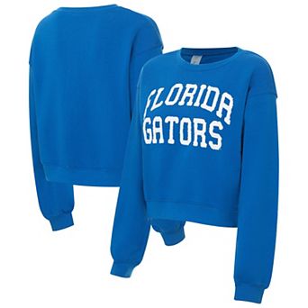 Women's ZooZatz Royal Florida Gators Chenille Cropped Sweatshirt