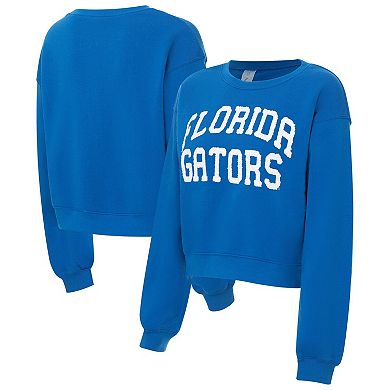 Women's ZooZatz Royal Florida Gators Chenille Cropped Sweatshirt