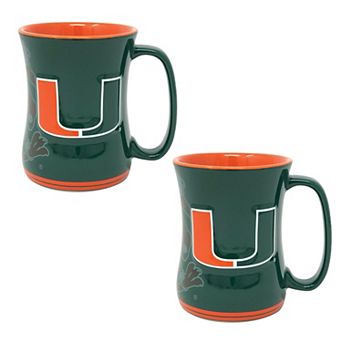 Miami Hurricanes 16oz. Sculpted Barista Mug Two-Pack