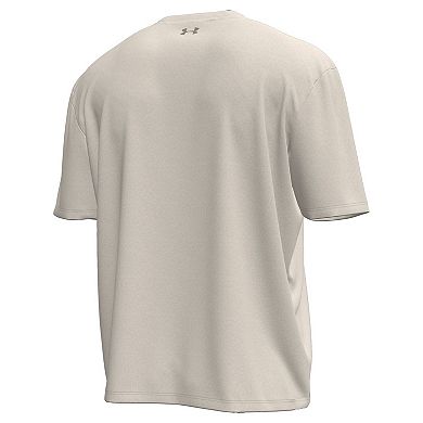 Men's Under Armour Cream Wisconsin Badgers Throwback Motion Heavyweight T-Shirt