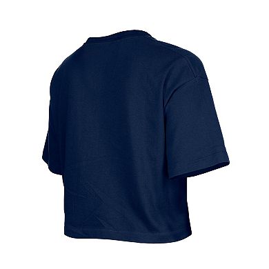 Girl's New Era Navy Houston Texans Flip Sequin Boxy T-Shirt