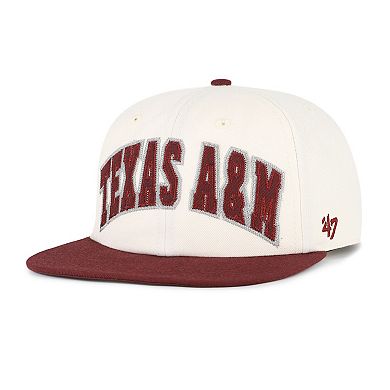 Unisex '47 Natural Texas A&M Aggies Crossover Off Hand Captain Adjustable Hat