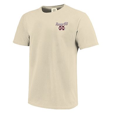 Men's Image One Natural Mississippi State Bulldogs Comfort Colors Hand-Drawn Campus Stack T-Shirt