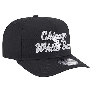 Men's New Era Black Chicago White Sox Chainstitch 9FIFTY A-Frame Snapback Hat