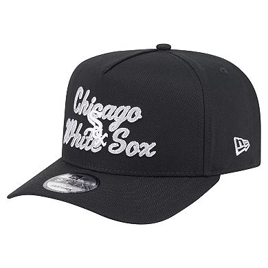 Men's New Era Black Chicago White Sox Chainstitch 9FIFTY A-Frame Snapback Hat