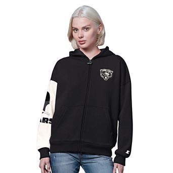 Women's Starter Black Chicago Bears 4th Down Full-Zip Hoodie