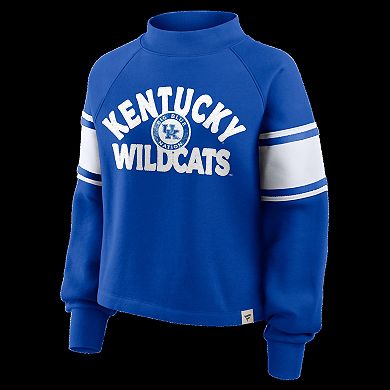 Women's Fanatics Royal Kentucky Wildcats Oversized Hometown Premium Punt Coverage Raglan Pullover Sweatshirt