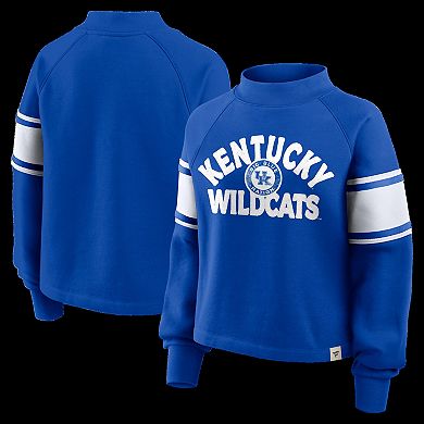 Women's Fanatics Royal Kentucky Wildcats Oversized Hometown Premium Punt Coverage Raglan Pullover Sweatshirt
