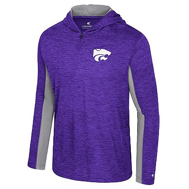 Men's Colosseum Purple Kansas State Wildcats Always Sunny Quarter-Zip Hoodie