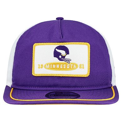 Men's New Era Purple/White Minnesota Vikings Patch 19TWENTY Adjustable Hat
