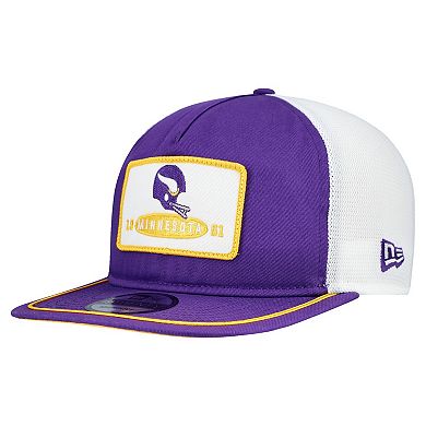 Men's New Era Purple/White Minnesota Vikings Patch 19TWENTY Adjustable Hat