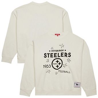 Women's Mitchell & Ness Cream Pittsburgh Steelers Plus Size Shooting Star Sweatshirt