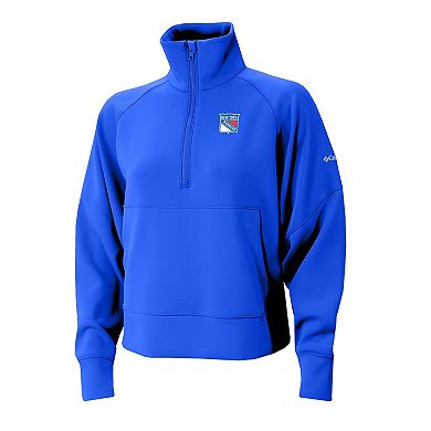 Women's Columbia Blue New York Rangers Wickhams Hills Raglan Omni-Wick Half-Zip Pullover