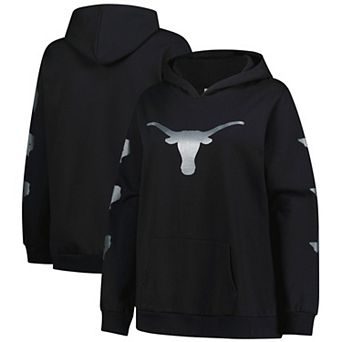 Women's Fanatics Black Texas Longhorns Plus Size Sleeve Hit Pullover Hoodie