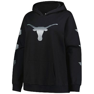 Women's Fanatics Black Texas Longhorns Plus Size Sleeve Hit Pullover Hoodie