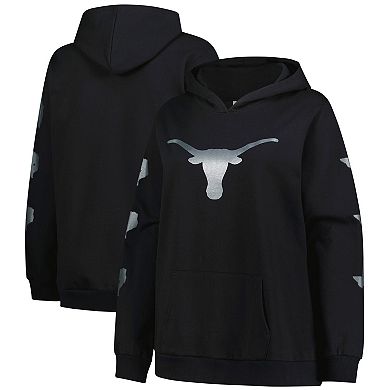 Women's Fanatics Black Texas Longhorns Plus Size Sleeve Hit Pullover Hoodie