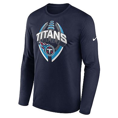 Men's Nike Navy Tennessee Titans Primetime Legend Icon Performance Long Sleeve T-Shirt
