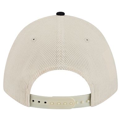 Men's New Era Cream/Navy Boston Red Sox Sided Corduroy 9FORTY A-Frame Adjustable Hat