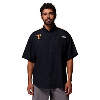Men's Columbia Black Tennessee Volunteers Tamiami Colorblock Omni-Shade Button-Down Shirt