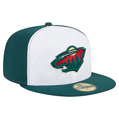 Men's New Era White/Green Minnesota Wild Repeat Two-Tone 59FIFTY Fitted Hat