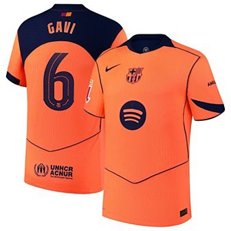 Men's Nike Gavi Orange Barcelona 2025/26 Third Authentic Player Jersey