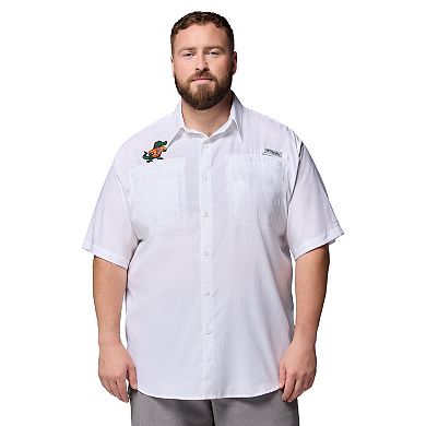 Men's Columbia White Florida Gators Big & Tall Tamiami Omni-Shade Button-Down Shirt